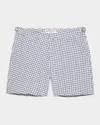 Orlebar Brown Bulldog Jacquard High Low Geo Swim Trunks In White