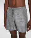 Orlebar Brown Printed Swim Trunks In Chai