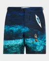 Orlebar Brown Bulldog Photographic In Deep Sea