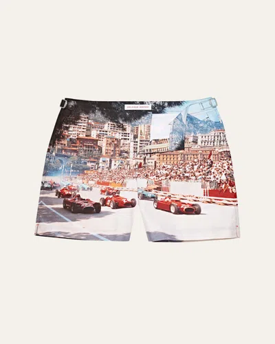 Orlebar Brown Men's Bulldog Photographic Swim Shorts In Start Your Engines