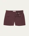 Orlebar Brown Bulldog Polka Dot 6 Swim Trunks In Damson