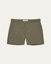 Orlebar Brown Bulldog Slim-fit Straight-leg Stretch Linen And Lyocell-blend Shorts In Khaki/stripe