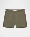 Orlebar Brown Bulldog Slim-fit Straight-leg Stretch Linen And Lyocell-blend Shorts In Khaki/stripe
