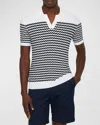 Orlebar Brown Canet Stripe Cotton-knitted Polo Shirt In Cloud/ink