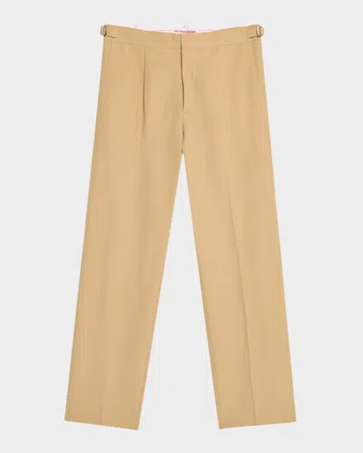 Orlebar Brown Men's Carsyn Straight Linen Pants In Biscuit