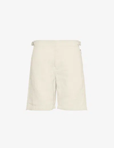 Orlebar Brown Mens Chai Norwich Side-adjuster Linen Shorts