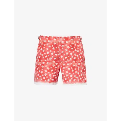 Orlebar Brown Mens Cinnamon Summer Red Setter Floral-print Regular-fit Swim Shorts