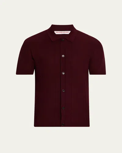 Orlebar Brown Men's Classic-fit Pique Knit Short-sleeve Shirt