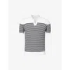 Orlebar Brown Canet Stripe Cotton-knitted Polo Shirt In Cloud/ink