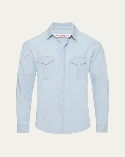 Orlebar Brown Men's Colburn Chambray Button-down Shirt In Wave Blue