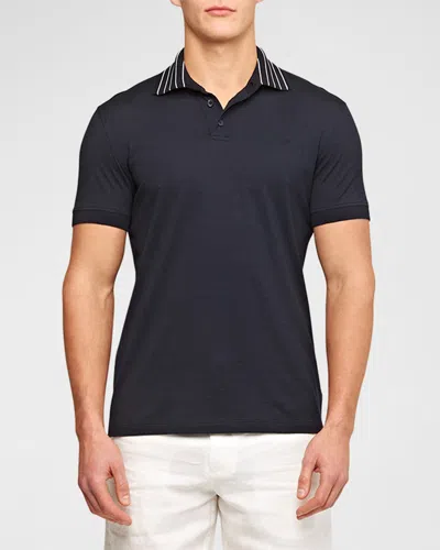 Orlebar Brown Dominic Stripe Polo Shirt In Night Iris