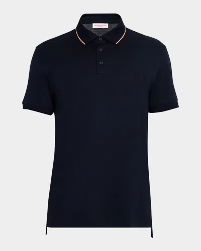 Orlebar Brown Men's Dominic Short-sleeve Fine Ribbon Polo Shirt In Night Iris