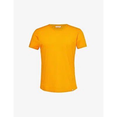 Orlebar Brown Mens Ember Logo-tab Regular-fit Cotton-jersey T-shirt