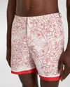 Orlebar Brown Man Swim Trunks Off White Size 34 Polyester In Summer Red/wh
