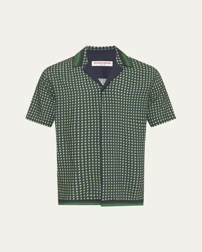 Orlebar Brown Men's Geo-print Camp Shirt