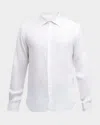 Orlebar Brown Giles Linen Textured Tailored Fit Button Down Shirt In White