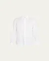 Orlebar Brown Giles Linen Textured Tailored Fit Button Down Shirt In White