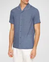Orlebar Brown Hibbert Perez Camp-collar Printed Lyocell Shirt In Springfield Blue