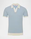 Orlebar Brown Horton Polo Shirt In River Blue/w