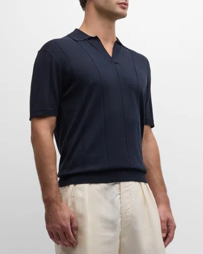Orlebar Brown Men's Horton Cotton-silk Polo Shirt In Night Iris