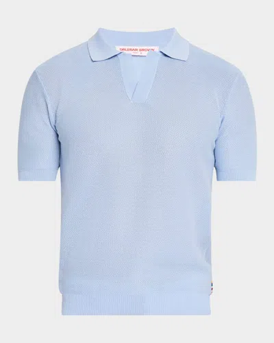 Orlebar Brown Men's Horton Pique Polo Shirt In Springwater Blue
