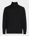 Orlebar Brown Men's Isar Merino Quarter-zip Sweatshirt In Black