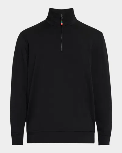 Orlebar Brown Men's Isar Merino Quarter-zip Sweatshirt In Black