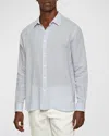 Orlebar Brown Justin Linen Regular Fit Button Down Shirt In Hush
