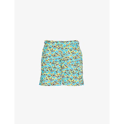 Orlebar Brown Mens Lemon Meringue Bulldog Graphic-print Recycled-polyester Swim Shorts