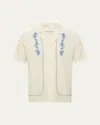 Orlebar Brown Maitan Anthinos Embroidered Cotton-jacquard Shirt In White Sand
