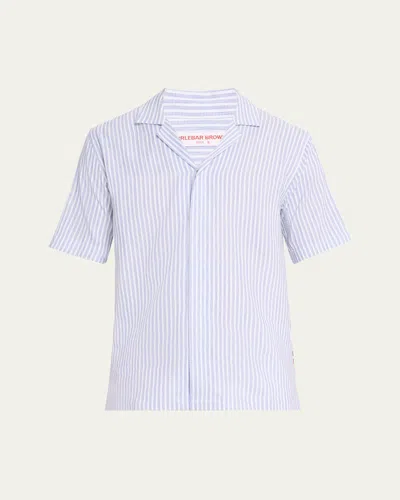 Orlebar Brown Men's Maitan Relaxed-fit Linen Beach Stripe Camp Shirt