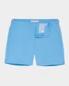 Orlebar Brown Bulldog Straight-leg Mid-length Striped Seersucker Swim Shorts In Blue