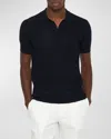 Orlebar Brown Roddy Open Mesh Stitch Polo In Night Iris