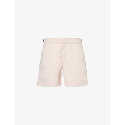 Orlebar Brown Mens Pink Sand Bulldog Logo-tab Regular-fit Swim Shorts