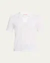 Orlebar Brown Men's Roddy Mesh Stitch Polo Shirt In White