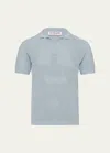 Orlebar Brown Mens Light Sky Pool Roddy Open Mesh-stitch Woven Polo Shirt In Blue