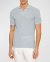 Orlebar Brown Mens Light Sky Pool Roddy Open Mesh-stitch Woven Polo Shirt In Blue