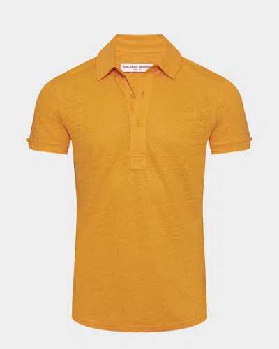 ORLEBAR BROWN MEN'S SEBASTIAN SHORT-SLEEVE LINEN POLO SHIRT