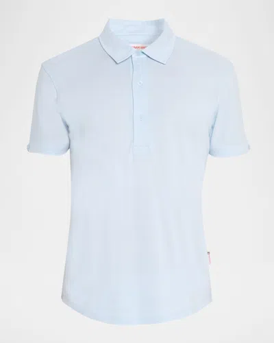 Orlebar Brown Men's Sebastian Tailored Fit Cotton And Silk Polo Shirt In Blue