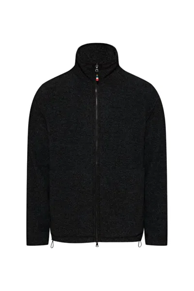 Orlebar Brown Men's Senon Fleece Jacket In Volcano Ash Grey In Black