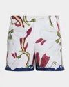 Orlebar Brown Men's Setter Orchis Print Swim Shorts, 4.5 Inseam In Multi