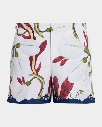 Orlebar Brown Men's Setter Orchis Print Swim Shorts, 4.5 Inseam In Multi
