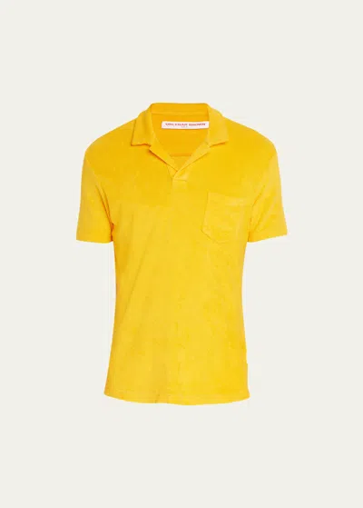 Orlebar Brown Men's Towel Terry Polo Shirt In Beacon