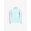 Orlebar Brown Mens Aqua Blue/white Giles Long-sleeve Linen Shirt In Aqua Blue/white