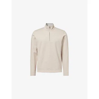 Orlebar Brown Mens Biscuit Melange Isar Quarter-zip Cotton-jersey Sweatshirt In Neutral