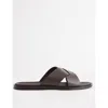 Orlebar Brown Mens Brown Muro Leather Sandals Eur 43 / 9 Uk