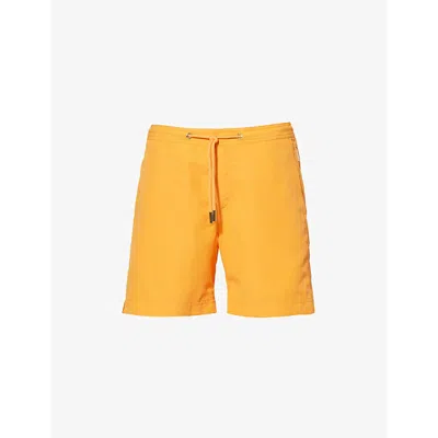 Orlebar Brown Mens Calypso Orange Bulldog Mid-length Lightweight Drawcord Swim Shorts