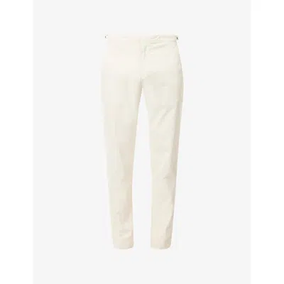 Orlebar Brown Mens Chai Fallon Tailored-fit Stretch-cotton Trousers In White