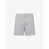 Orlebar Brown Mens  Bulldog Seersuck Striped Woven Swim Shorts In Charcoal/white Stripe