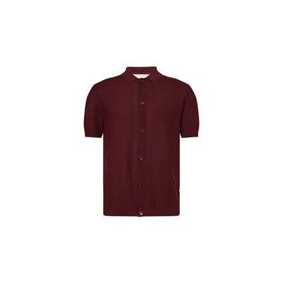 Orlebar Brown Mens Damson Tiernan Textured Cotton-knit Shirt